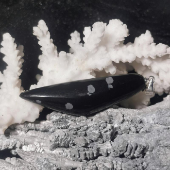 Schneeflocken Obsidian Anhänger